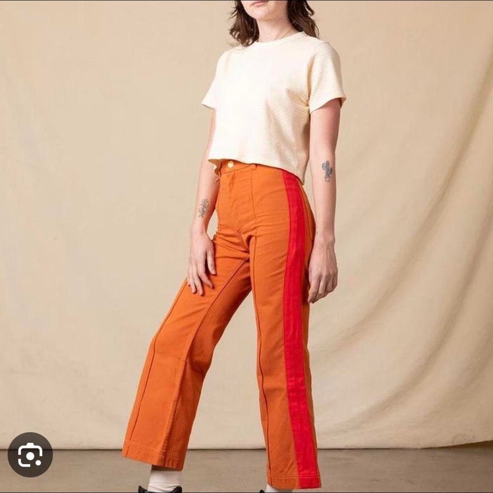 Big bud press orange and red western pant